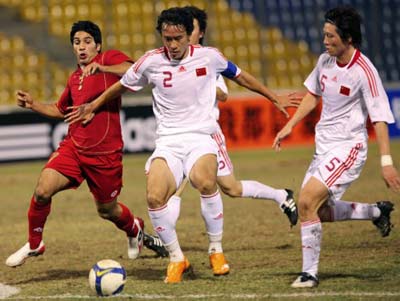 足球友谊赛:中国队-约旦队